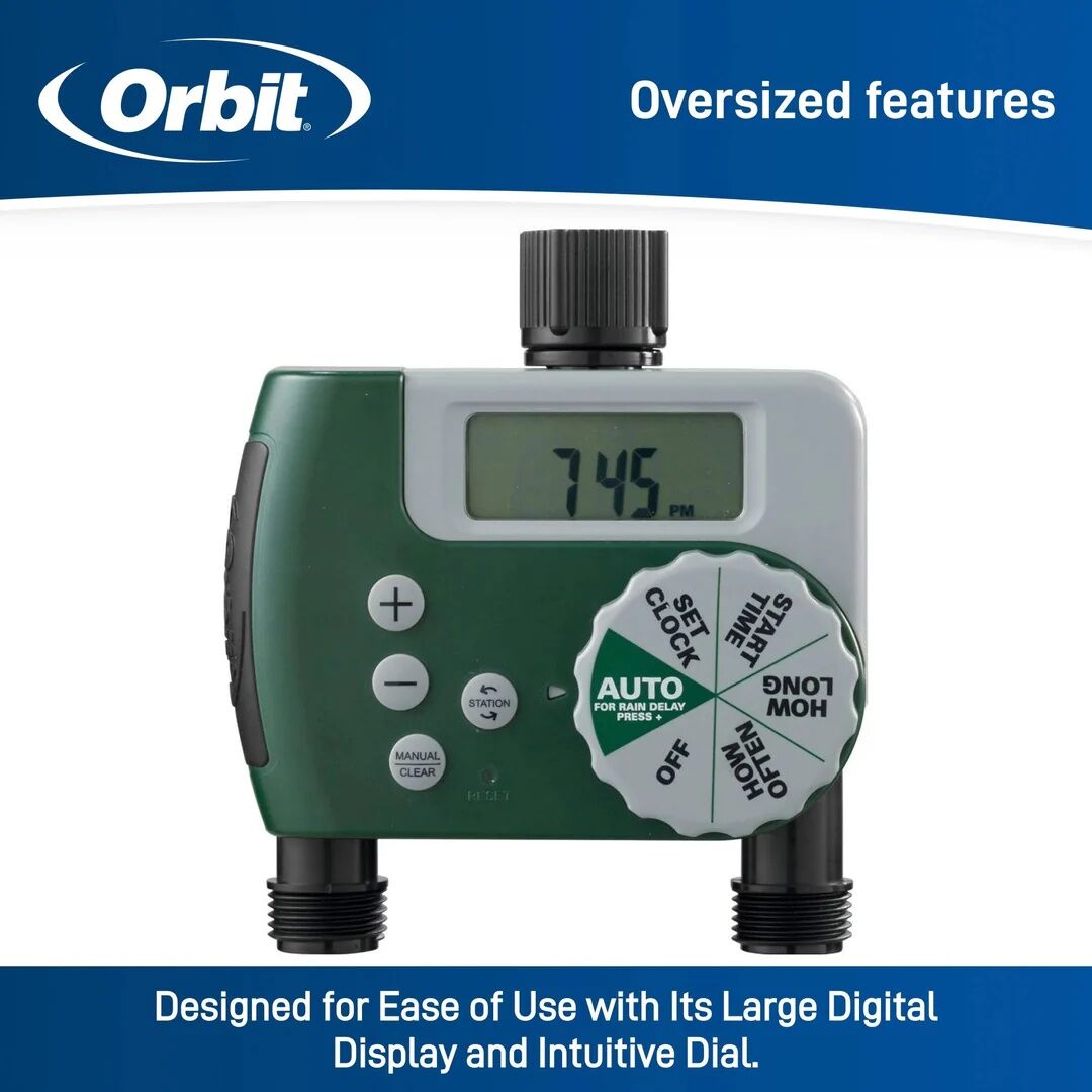 Orbit Digital 2 Outlet Hose Faucet Timer