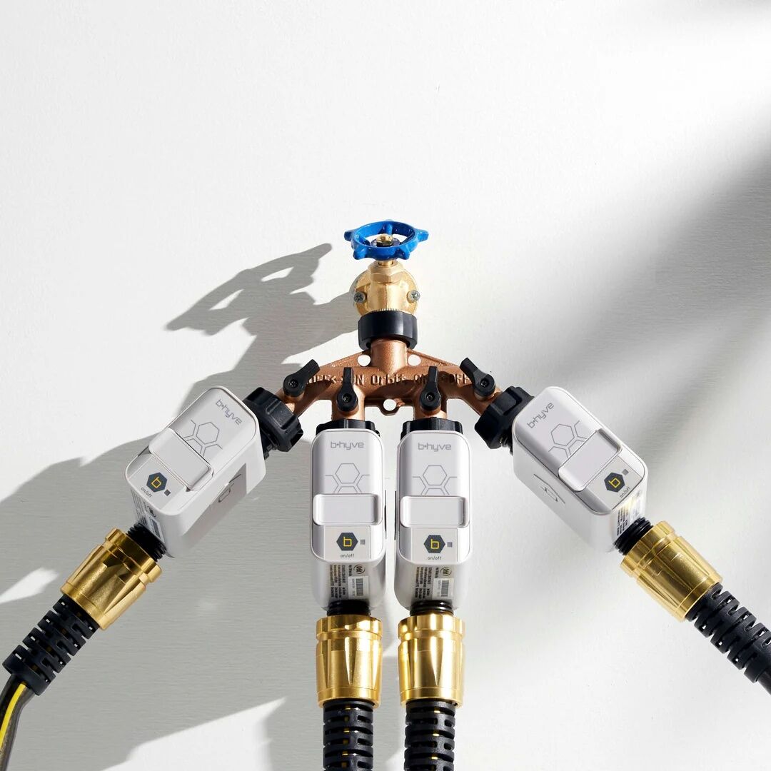 Orbit Brass 4-Way Hose Manifold With Shut-Offs