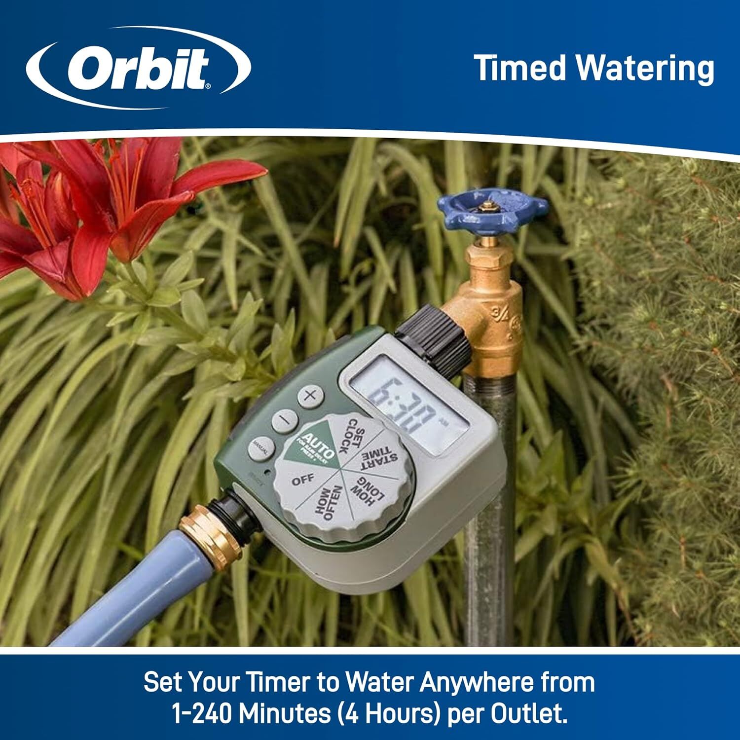 Orbit 1-Outlet Programmable Digital Hose Faucet Timer