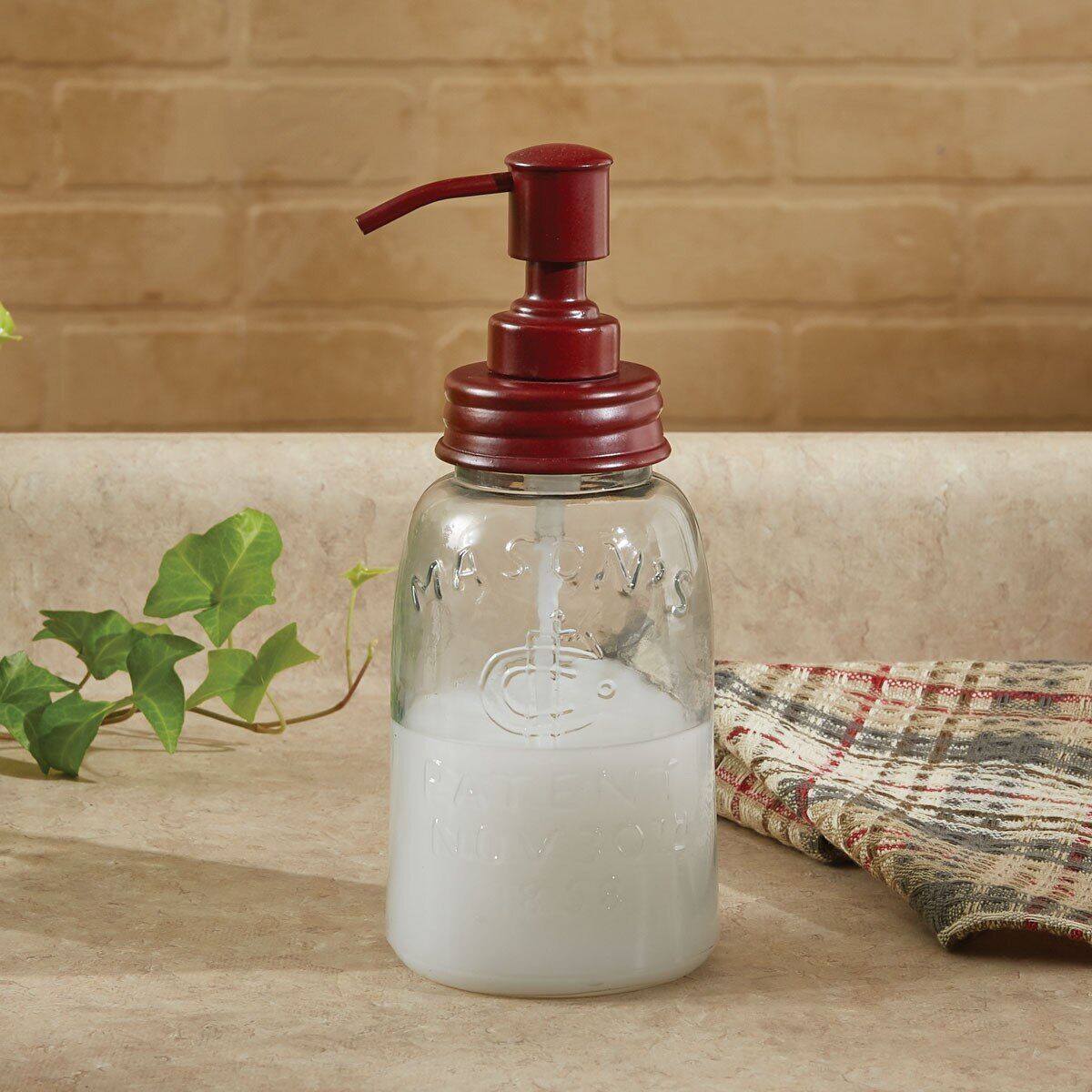 Park Designs Red Mason Jar Dispenser