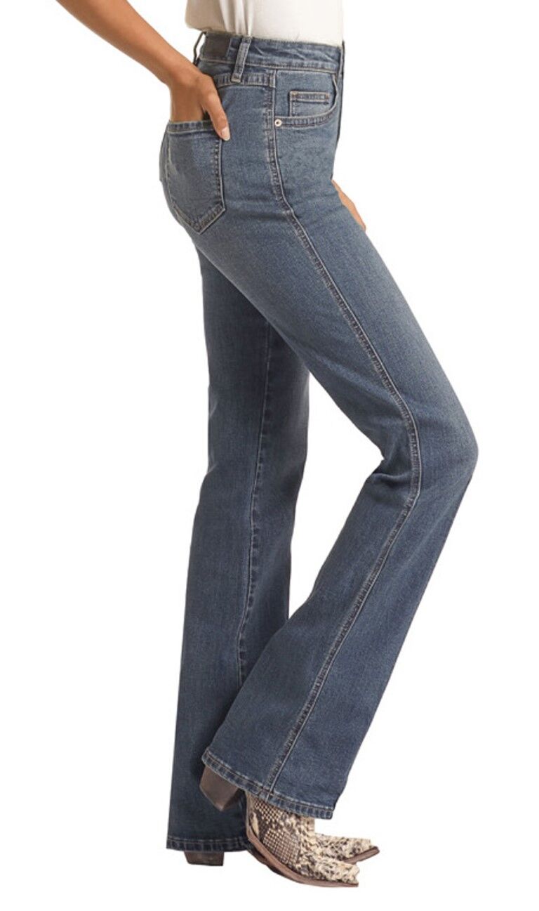 Panhandle Slim Women's High Rise Extra Stretch Button Fly Bootcut Jeans