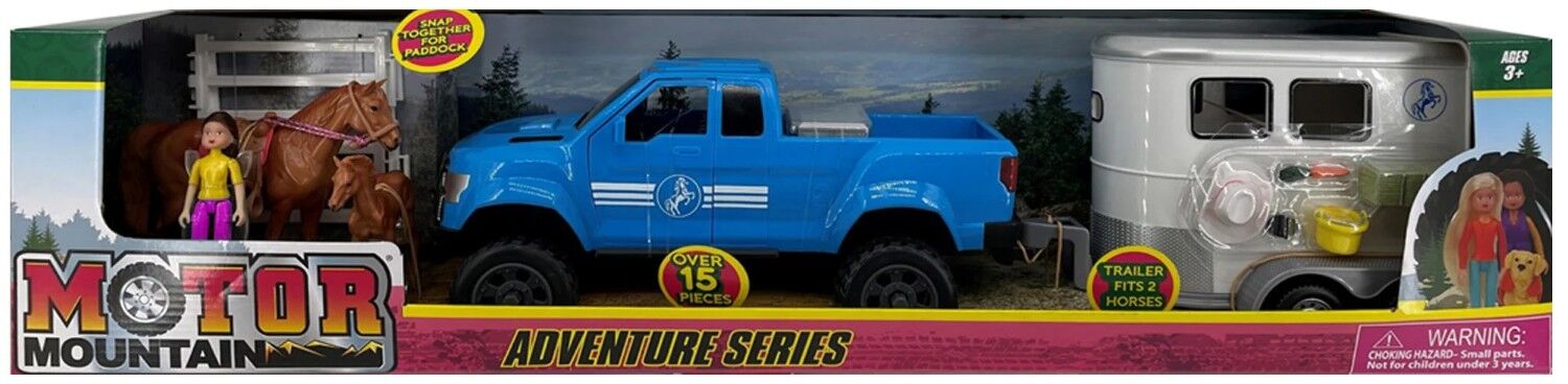 Motor Mountain Girl's Truck and Horse Trailer Playset