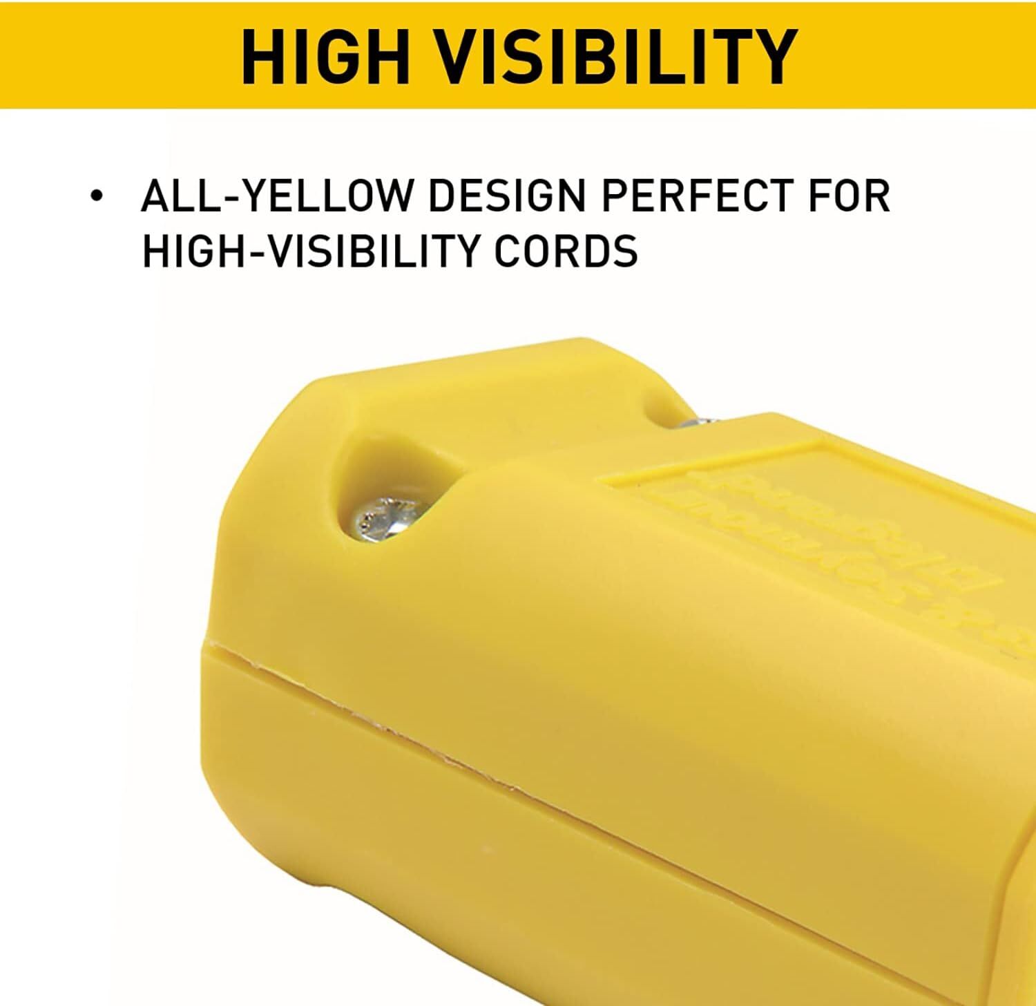 Pass & Seymour Yellow Maxgrip M3 NEMA 5-15P Straight Blade Plug, 5-A, 125-V