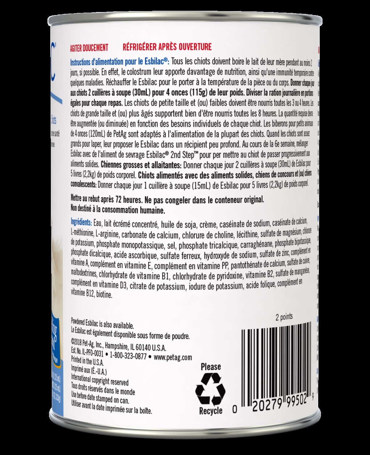 Pet Ag Esbilac Puppy Milk Replacer Liquid, 11-Oz
