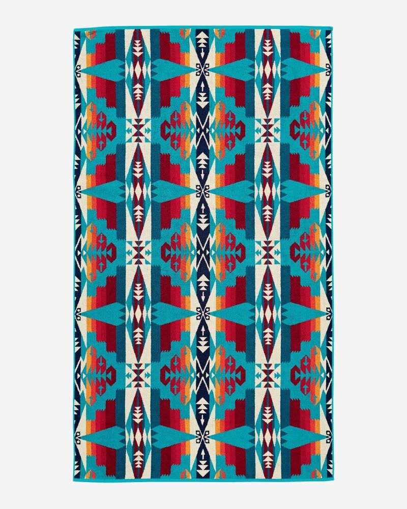 Pendleton Tucson Spa Towel In Turquoise, 40-In x 70-In
