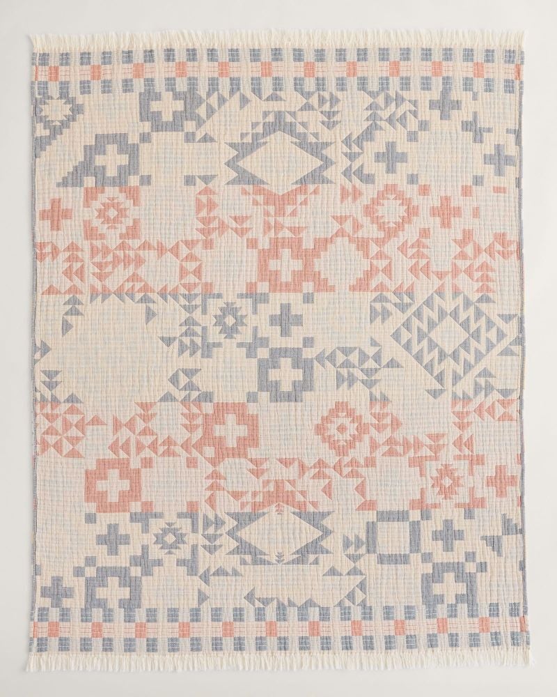 Pendleton Blue Ridge Organic Cotton Fringed Throw