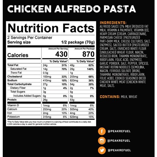 Chicken Alfredo Freeze-dried Meal