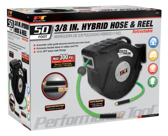 50Ft X 3/8" Hybrid Hose & Reel