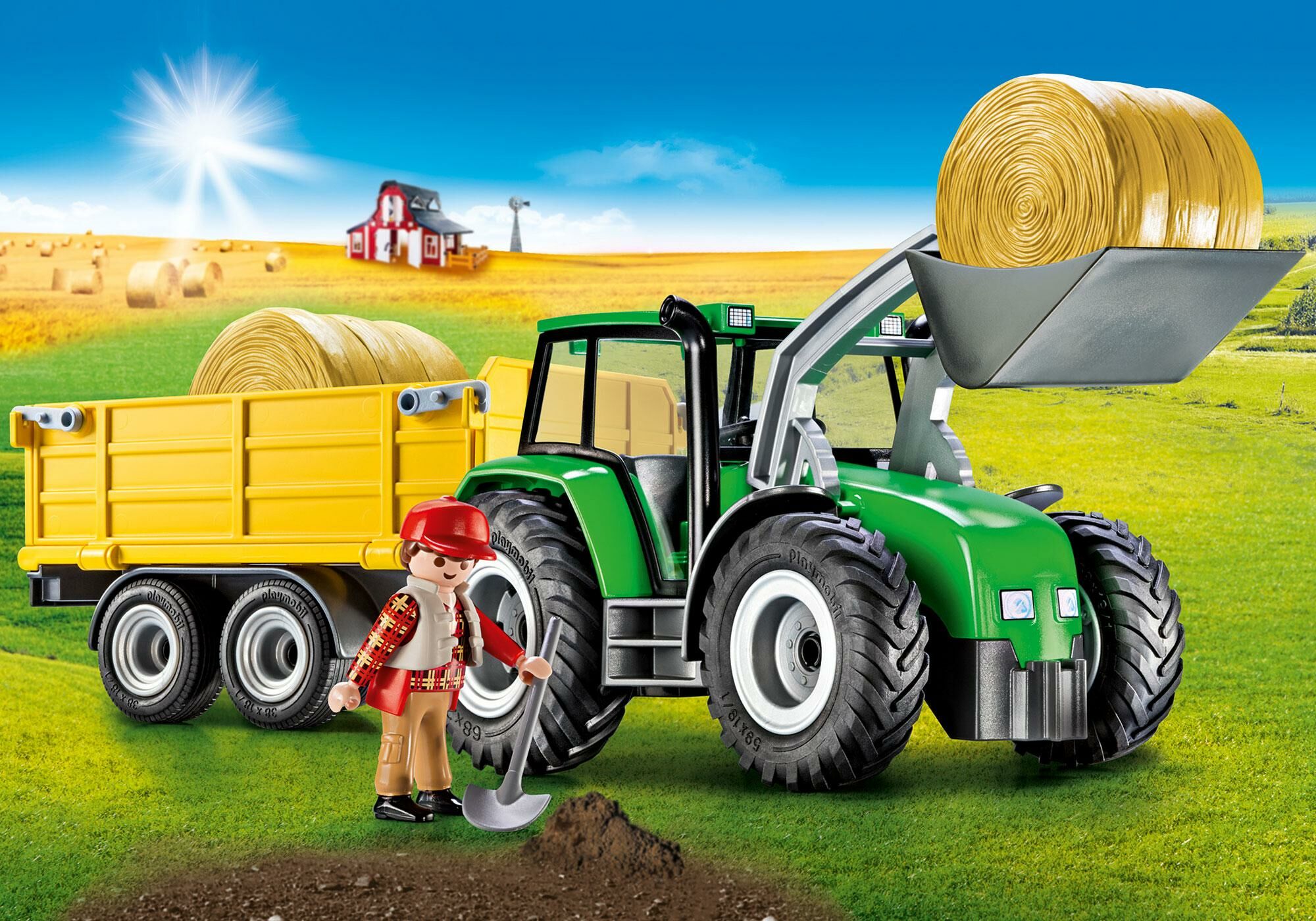 Playmobil Tractor With Trailer