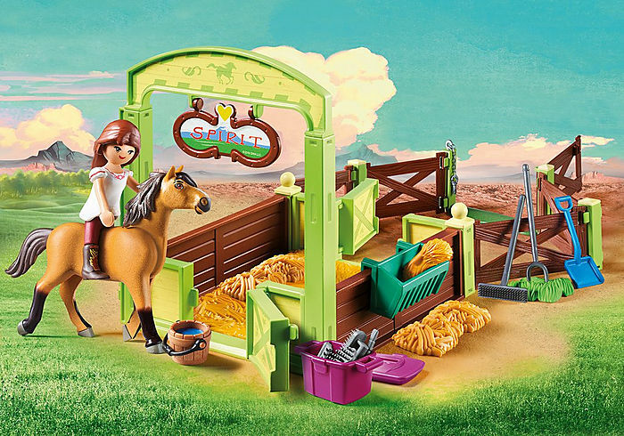 Playmobil Spirit Riding Free Lucky & Spirit With Horse Stall Playset, Multicolor
