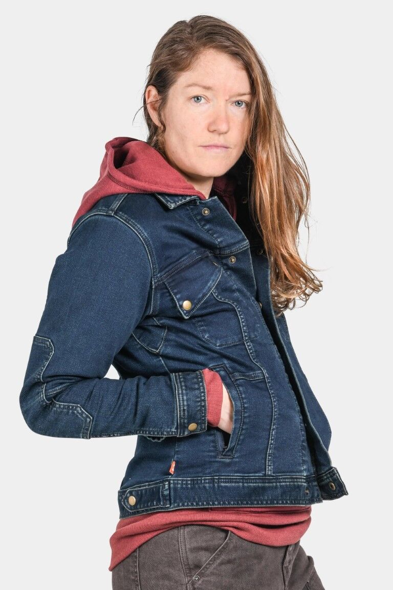 Dovetail Workwear Women's Thermal Trucker Jacket in Indigo