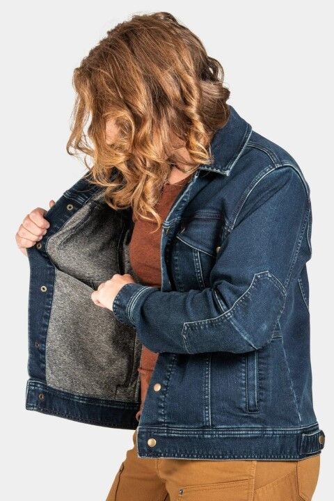 Dovetail Workwear Women's Thermal Trucker Jacket in Indigo