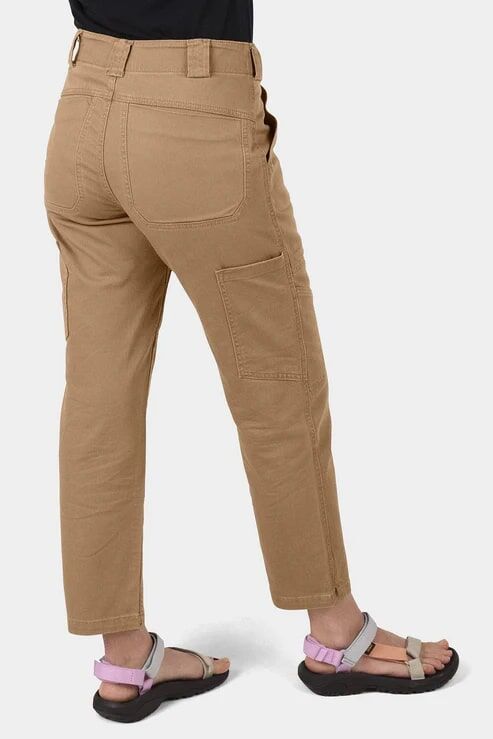 Dovetail Workwear Women's Range Lightweight Denim Crop Pant in Sawdust Brown