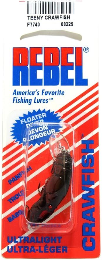 Rebel Lures Texas Red Teeny Wee Original Crawfish Crankbait Fishing Lure