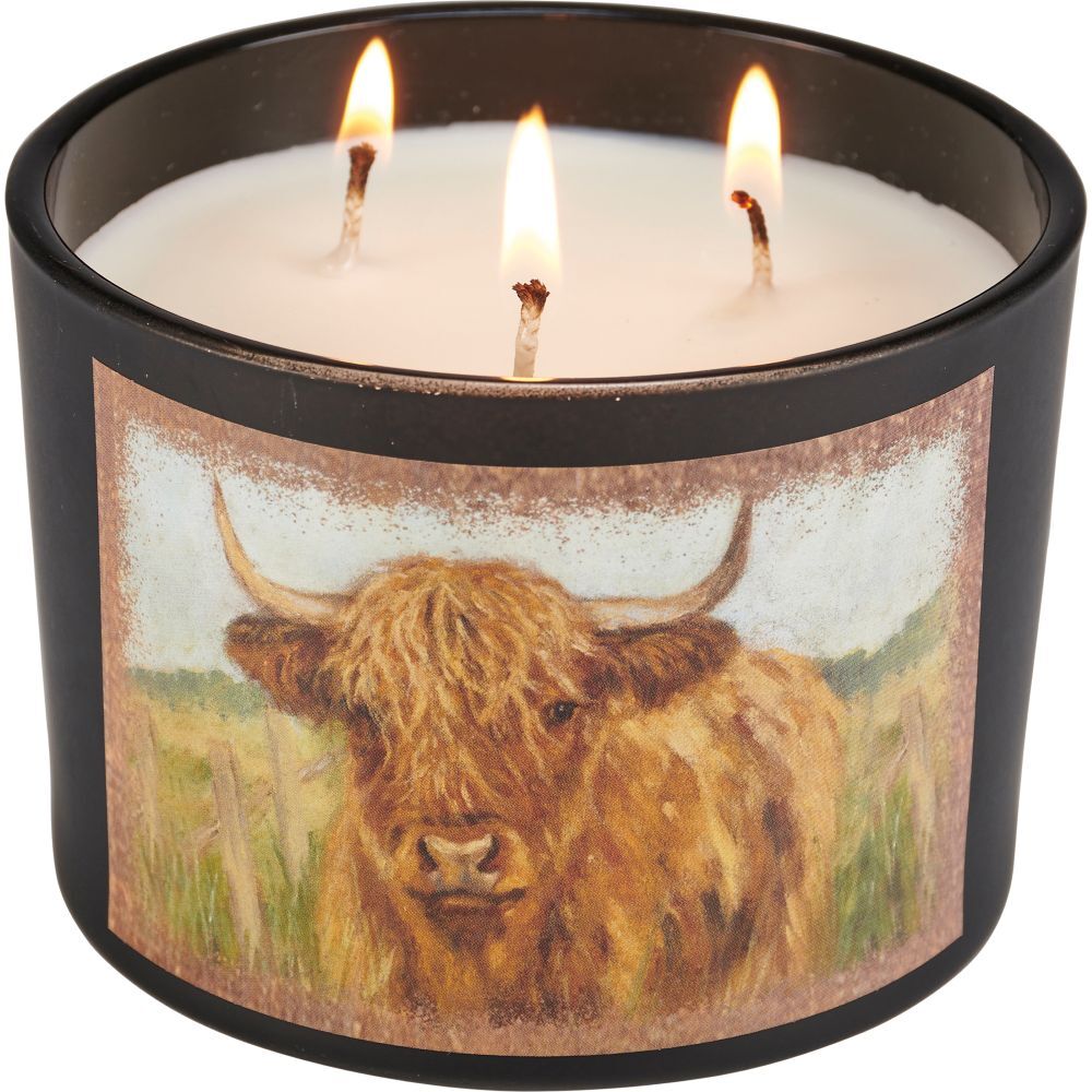 Primitives By Kathy Highland Cow Candle