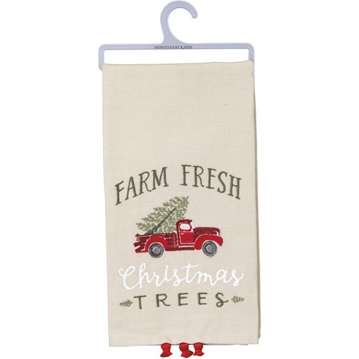 "Farm Fresh Christmas Trees" Kitchen Towel