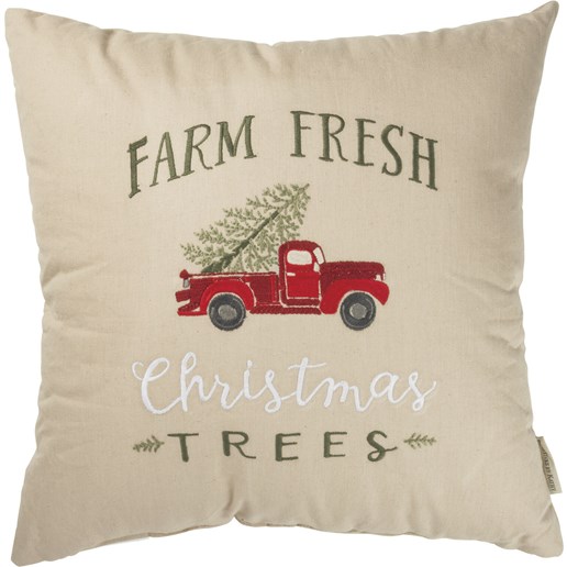 "Farm Fresh Christmas Trees" Christmas Pillow