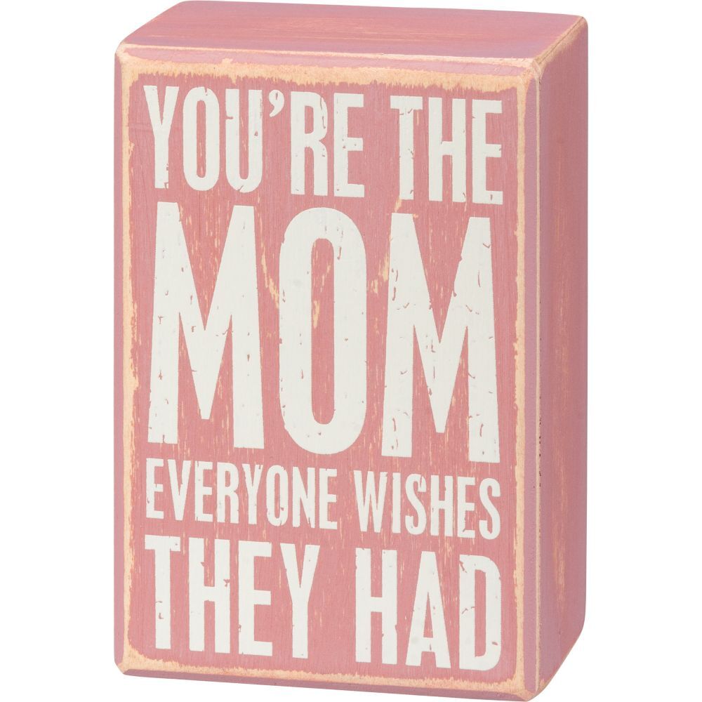 Primitives By Kathy You're The Mom Box Sign And Sock Set
