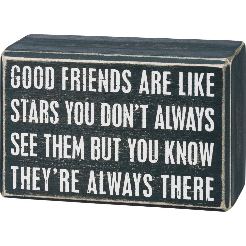 Primitives By Kathy Good Friends Are Like Stars Box Sign And Sock Set