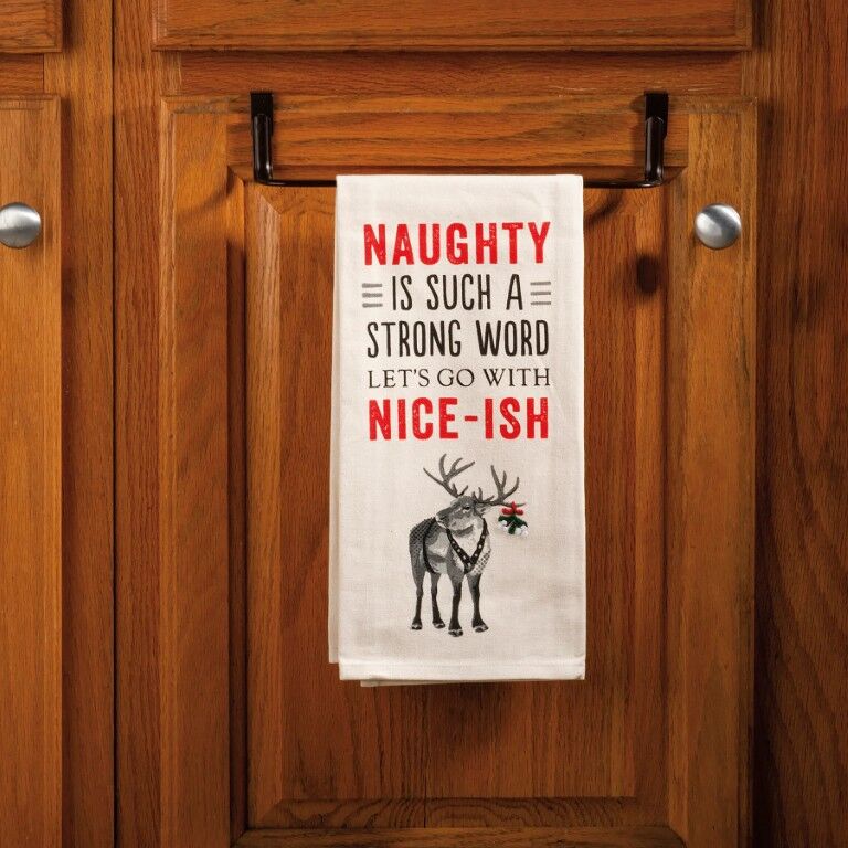 Primitives By Kathy Naughty Let's Go With Niceish Kitchen Towel, 18-In x 26-In