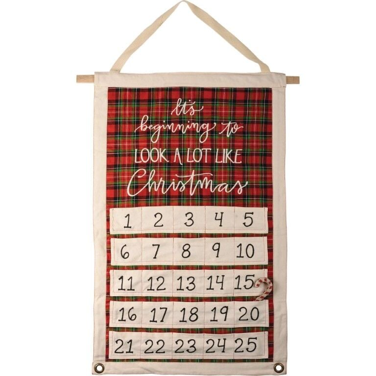 Primitives By Kathy Beginning To Look Like Christmas Wall Countdown, 21-In x 22-In