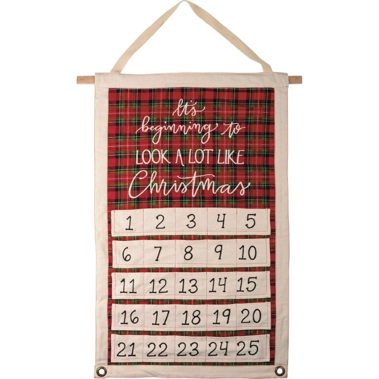 Primitives By Kathy Beginning To Look Like Christmas Wall Countdown, 21-In x 22-In