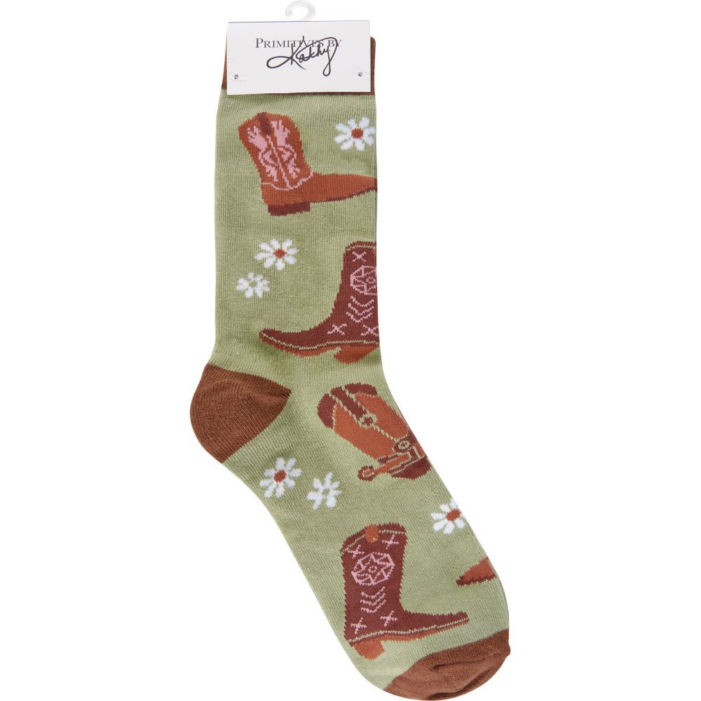 Primitives By Kathy Princess Wears Boots Box Sign And Sock Set