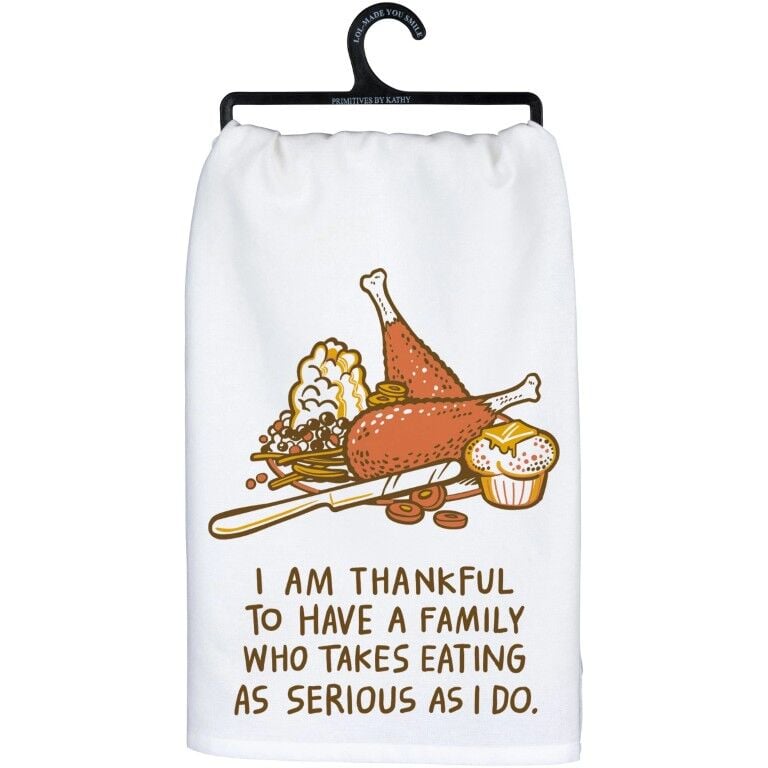 Primitives By Kathy Eating Serious Kitchen Towel, 28-In x 28-In