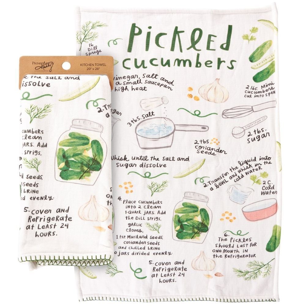 Primitives By Kathy Pickled Cucumbers Recipe Kitchen Towel