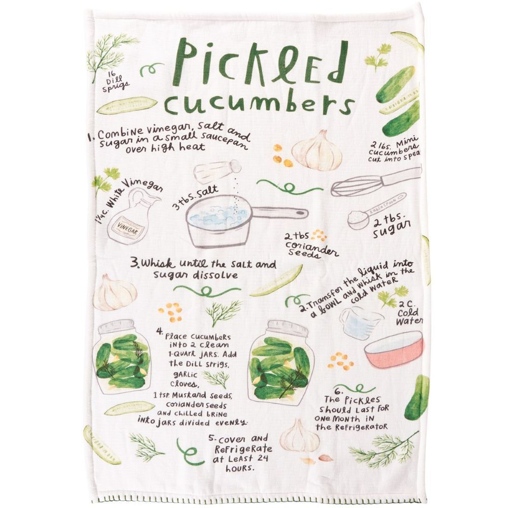 Primitives By Kathy Pickled Cucumbers Recipe Kitchen Towel