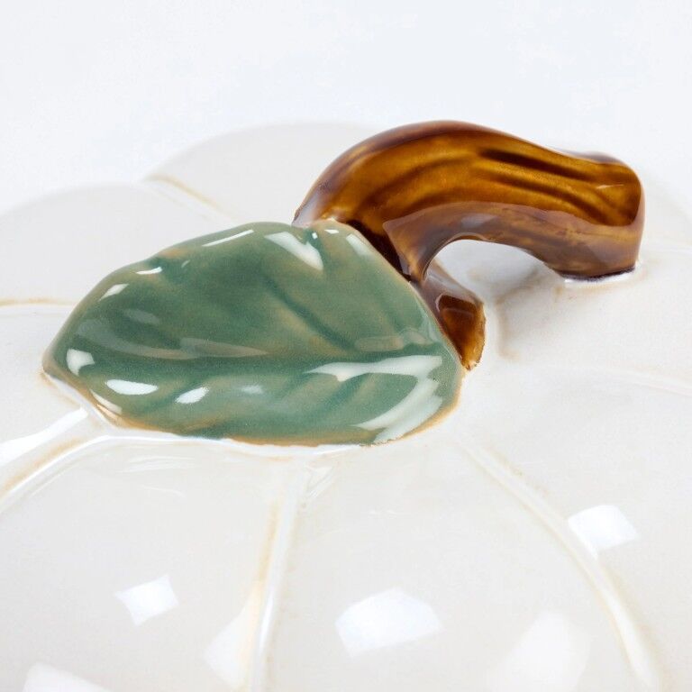 Primitives By Kathy White Pumpkin Cookie Jar, 7 1/4-In x 5 1/2-In x 7 1/4-In