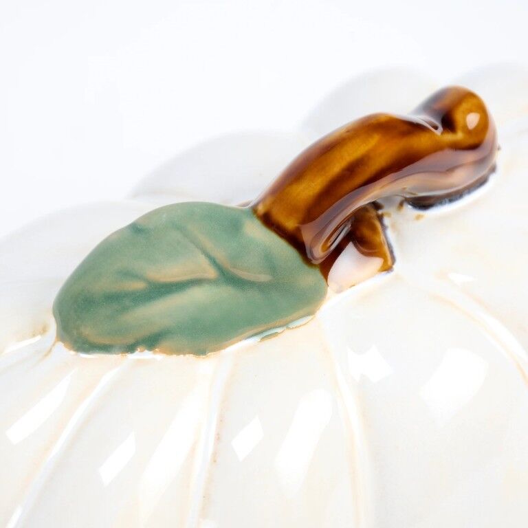 Primitives By Kathy White Pumpkin Butter Dish, 7-In x 4-In x 4 1/4-In