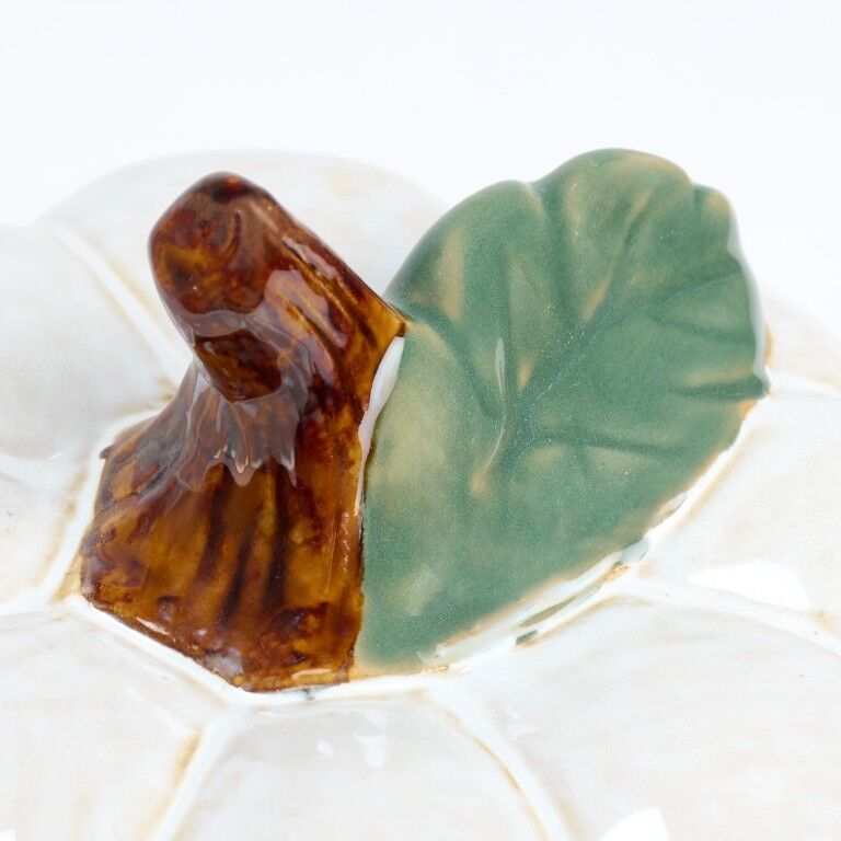 Primitives By Kathy White Pumpkin Treat Jar, 8-In x 5-In x 6-In