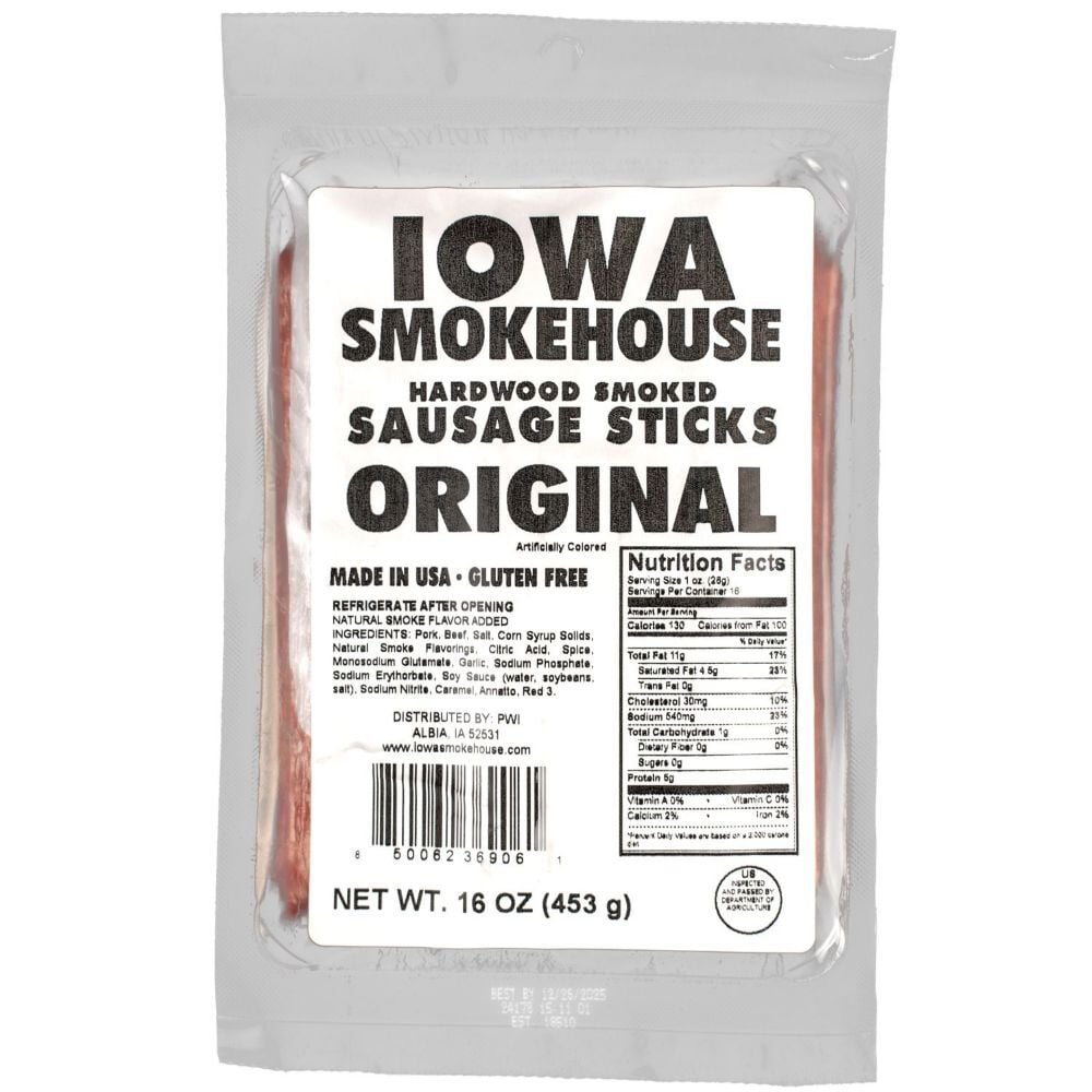 Iowa Smokehouse Sausage Sticks Original, 16-Oz