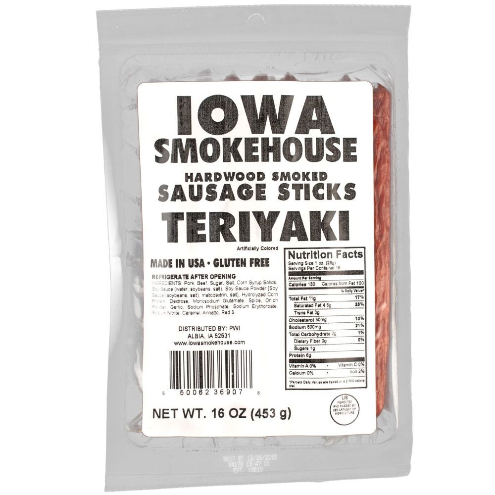 Iowa Smokehouse Sausage Sticks Teriyaki, 16-Oz
