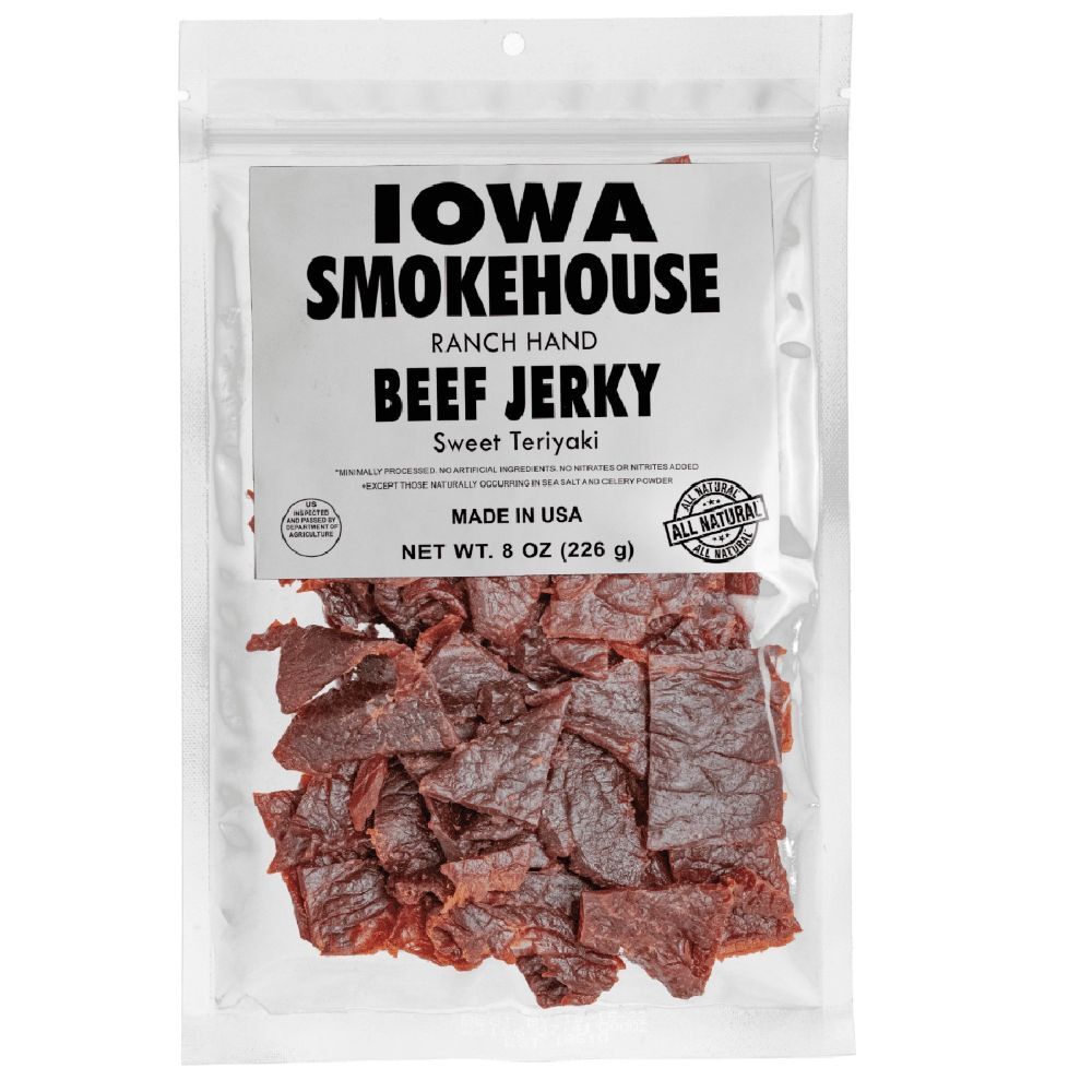Iowa Smokehouse Ranch Hand Beef Jerky Sweet Teriyaki, 8-Oz