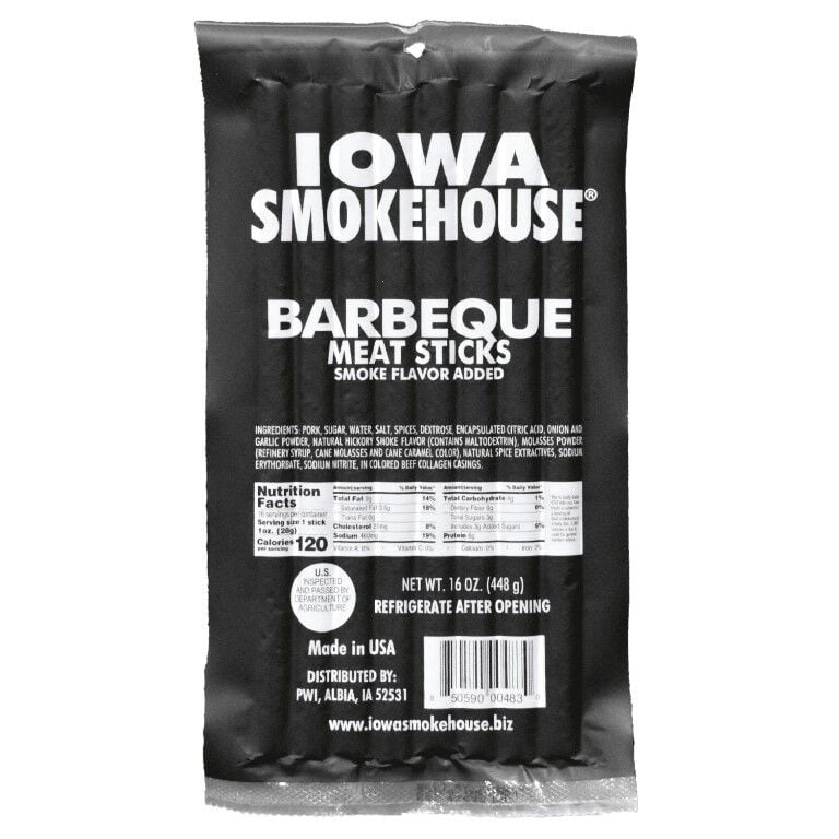 Iowa Smokehouse BBQ Meat Sticks, 16-Oz