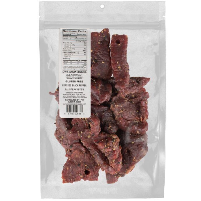 Iowa Smokehouse Cracked Black Pepper Steak Bites, 8-Oz