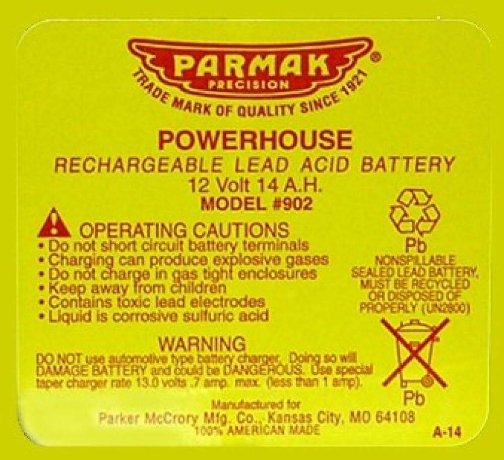 Parmak 12V Gel Cell Replacement Battery for Solar Powered Electric Fences