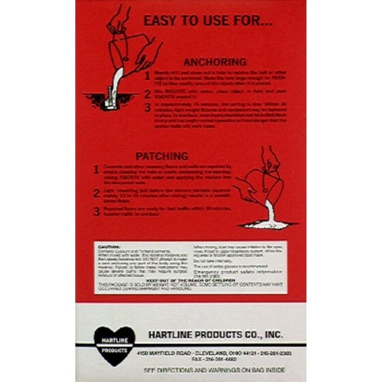 Hartline Products Rockite For Anchoring And Patching, 5-Lb
