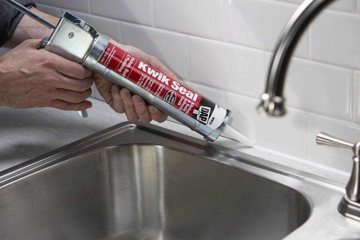 DAP Kwik Seal Kitchen & Bath Adhesive Caulk, 10.1-Oz