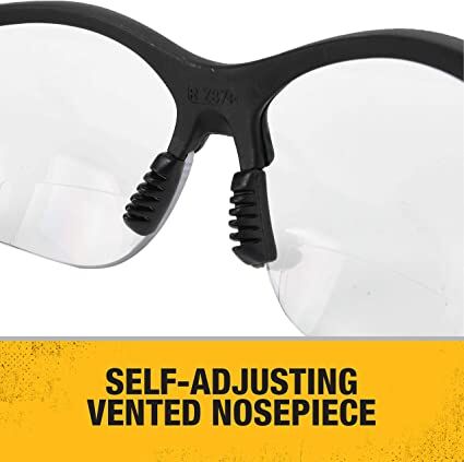 DeWALT Reinforcer Protective Safety Glasses, 1.0 Rx-Bifocal Lens, Clear