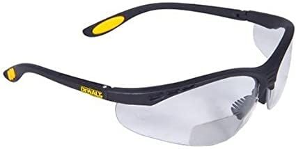 DeWALT Reinforcer Protective Safety Glasses, 1.0 Rx-Bifocal Lens, Clear