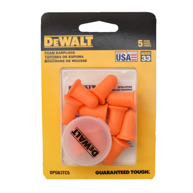 DeWALT Bell Shape Disposable Foam Earplug, 5-Pr