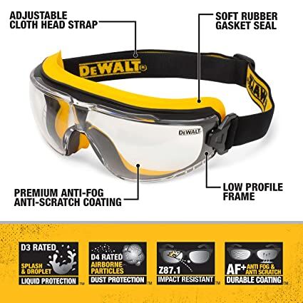 DEWALT Clear Anti-Fog Safety Goggles