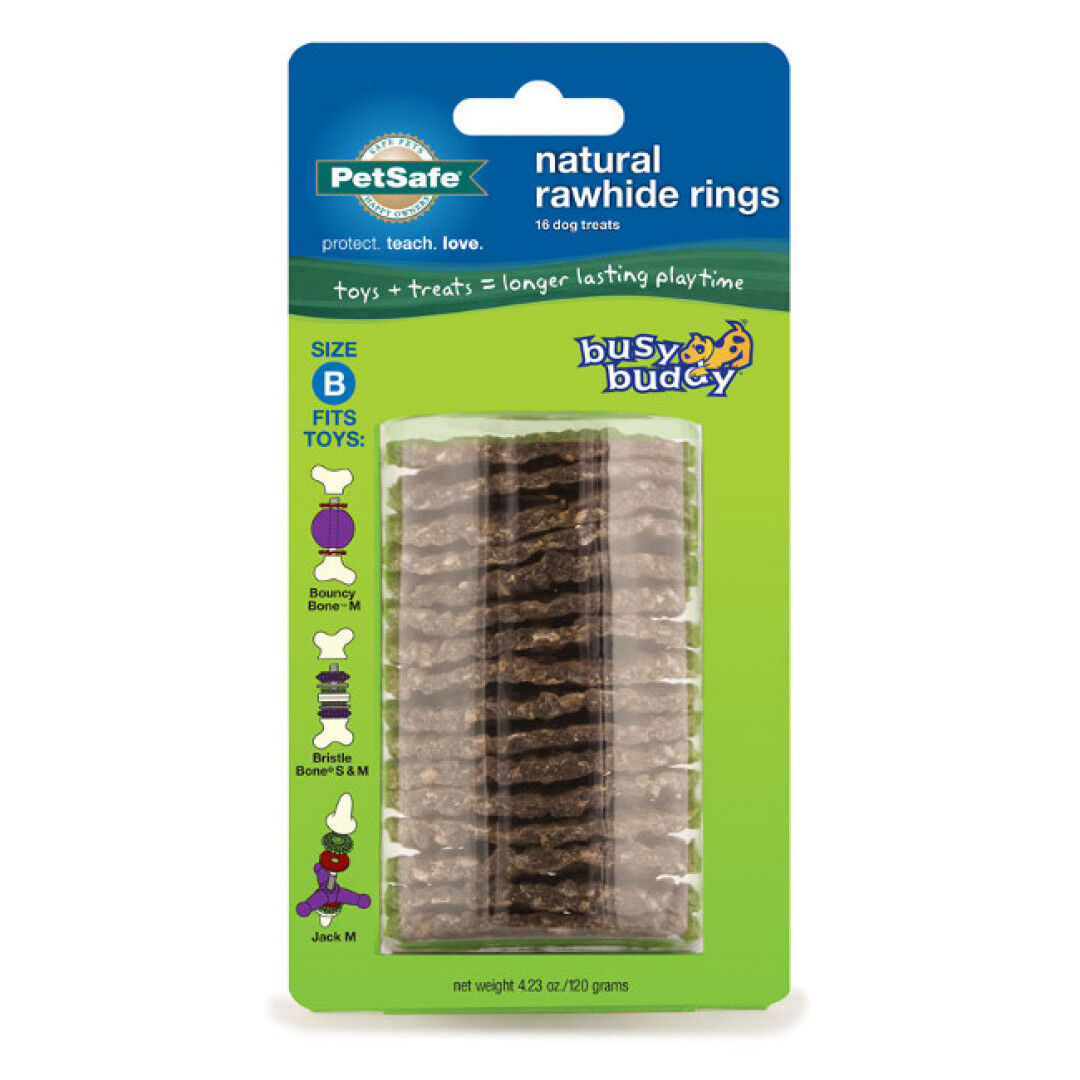 PetSafe Rawhide Treat Rings for Medium Dogs, 16-Pc