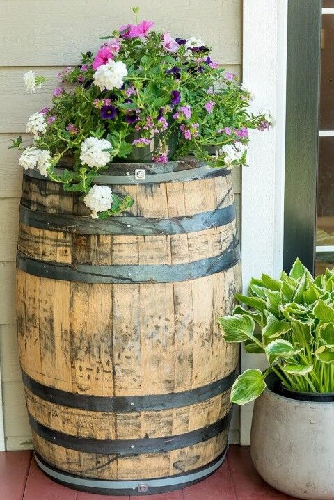 Real Wood Products Half Oak Barrel Garden Planter, 26-In x 35-In x 15-In