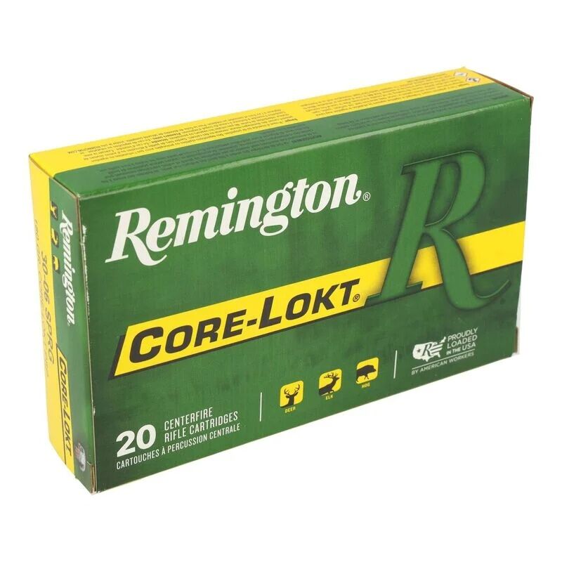 Remington Core-Lokt .30-06 Springfield, 180 Grain Pointed Soft Point Rifle Ammo, 20 Rd