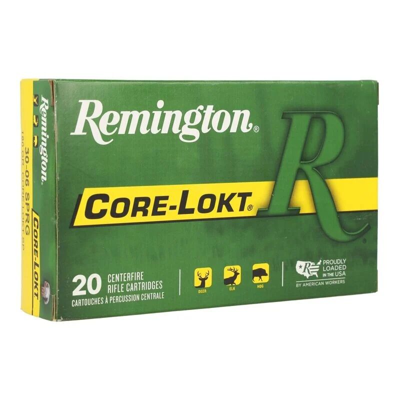 Remington Core-Lokt 30-06 Springfield 180 Grain Ammo, 20-Rd