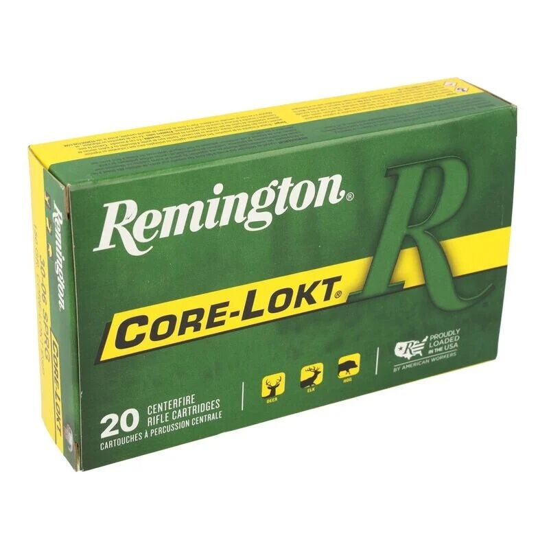 Remington Core-Lokt .30-06 Springfield, 150 Grain Pointed Soft Point Rifle Ammo, 20-Rd
